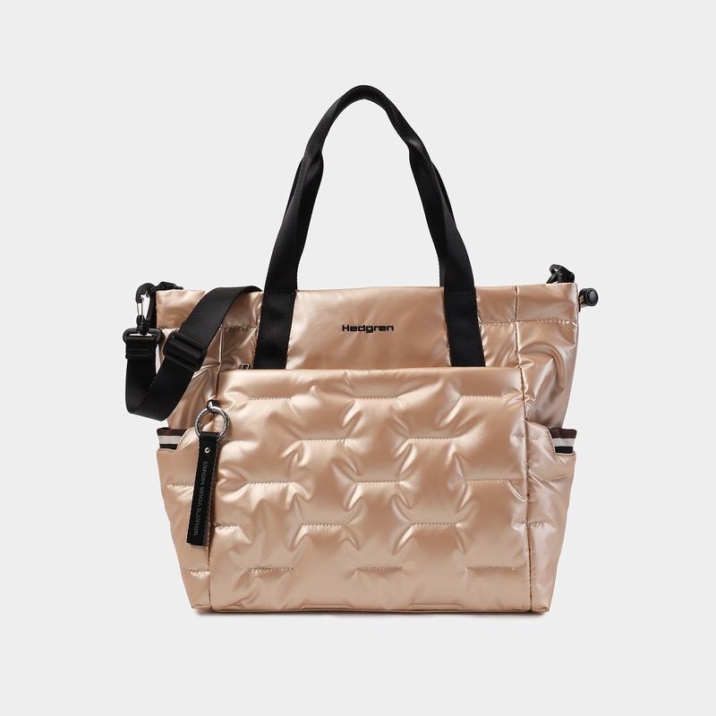 Hedgren Puffer Tote Veske Dame Beige | TAG5534MZ