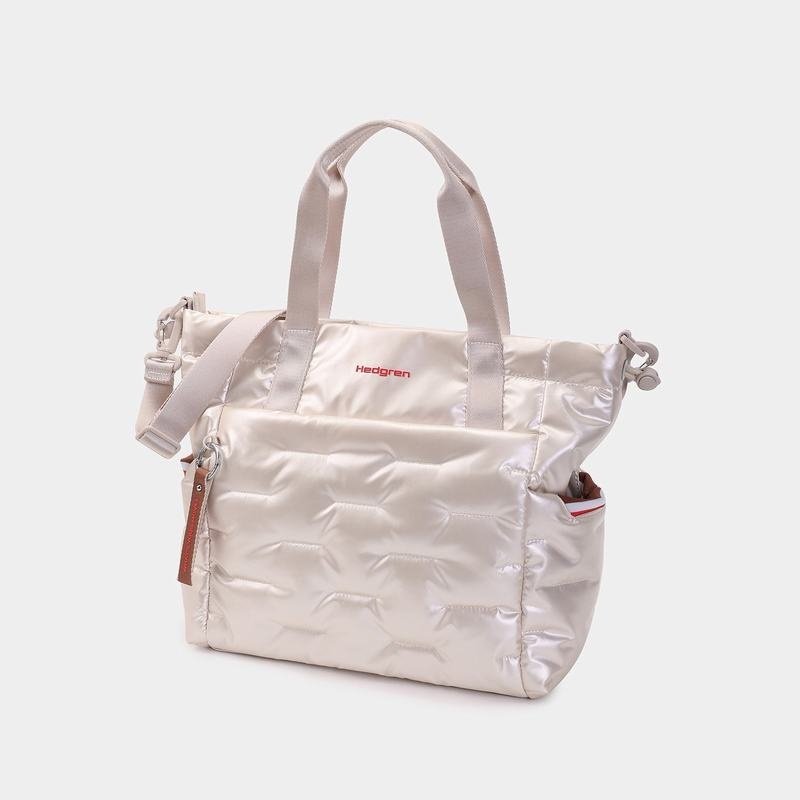 Hedgren Puffer Tote Veske Dame Hvite Beige | WVR519PY