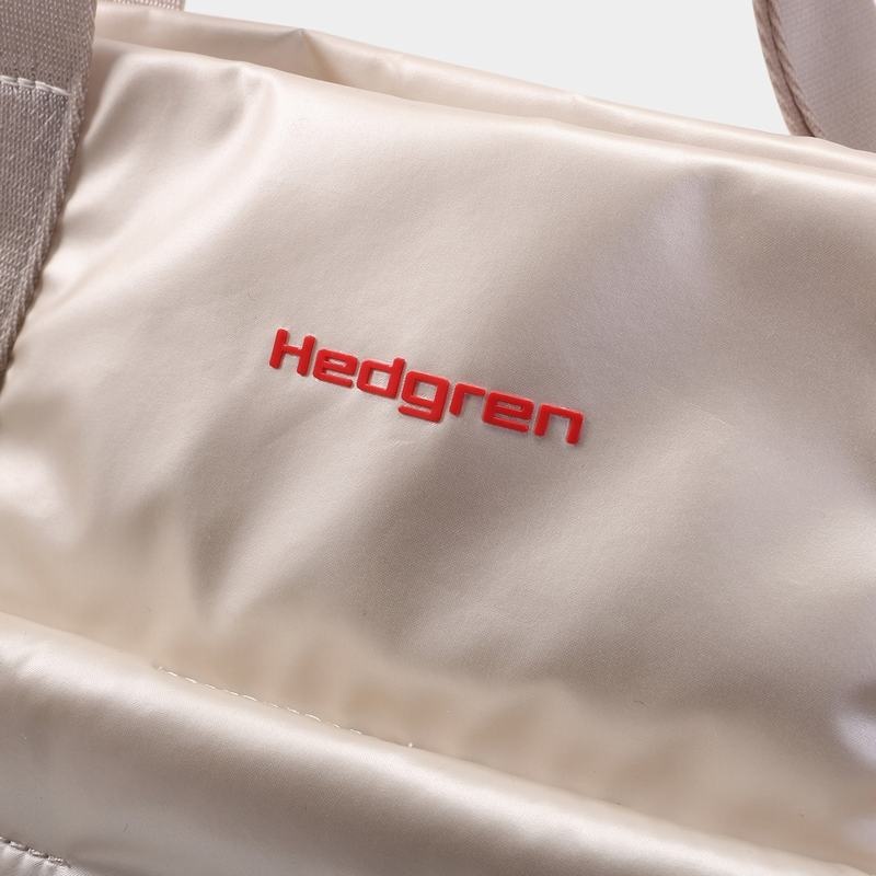 Hedgren Puffer Tote Veske Dame Hvite Beige | WVR519PY