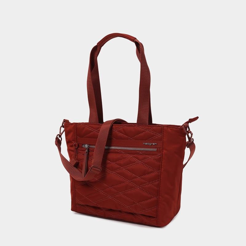 Hedgren Zoe Medium Rfid Tote Veske Dame Rød Brune | ZAY6362NH